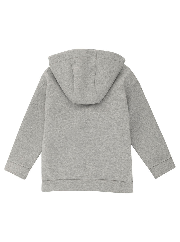 Grey Hoodie With Logo Detail Fabric Boy Polyester Sweatshirts