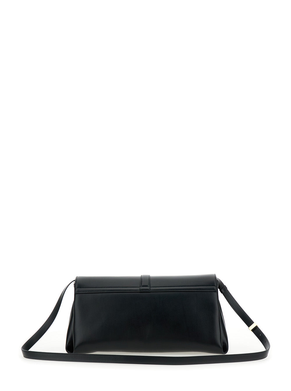 Black Crossbody Bag With Gancini Buckle Detail Leather Woman