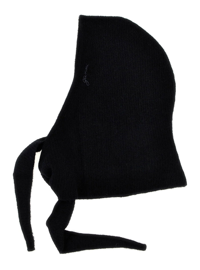 Black Balaklava Soft Wool Woman Hats And Gloves