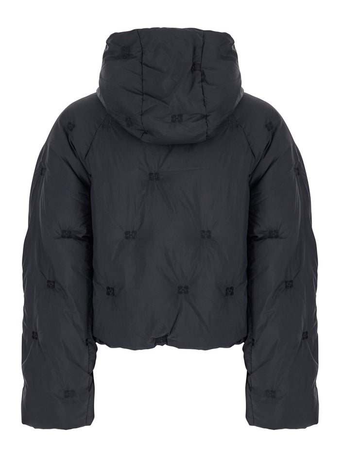 Nylon Tech Puffer Short Jacket Black Recycled Blazers