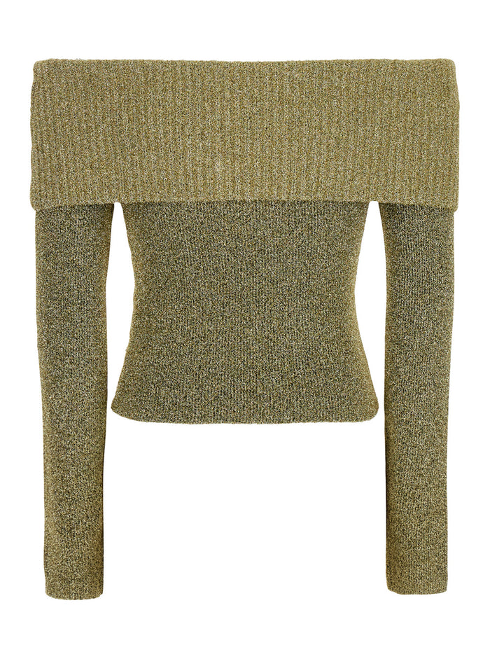 Metallic Off-Shouldes Rhinestoned Blouse Wool Blend Woman Shirts And Blouses