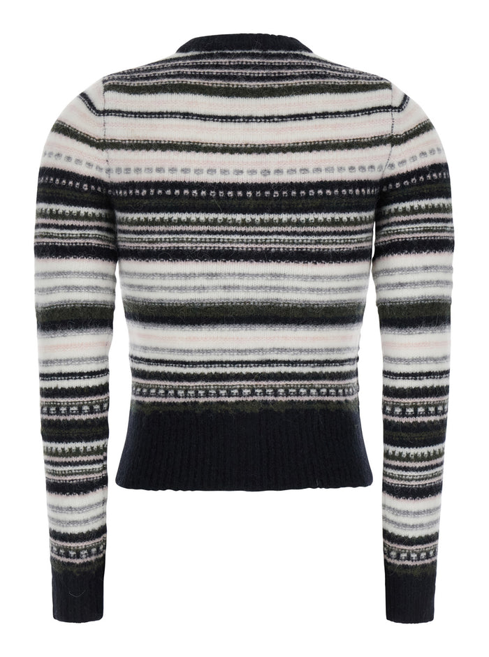 Soft Wool Stripe Cardigan Jersey