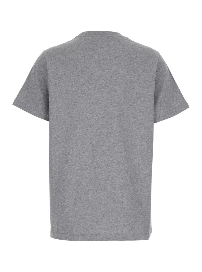 Grey T-Shirt With Ganni Cocktail Print Jersey Woman Tshirts And Polo Shirts