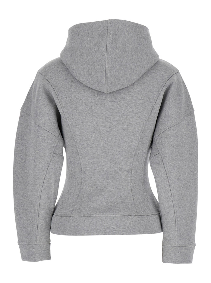 Heavy Fleece Zip Hoodie Grey Organic Cotton Sweatshirts