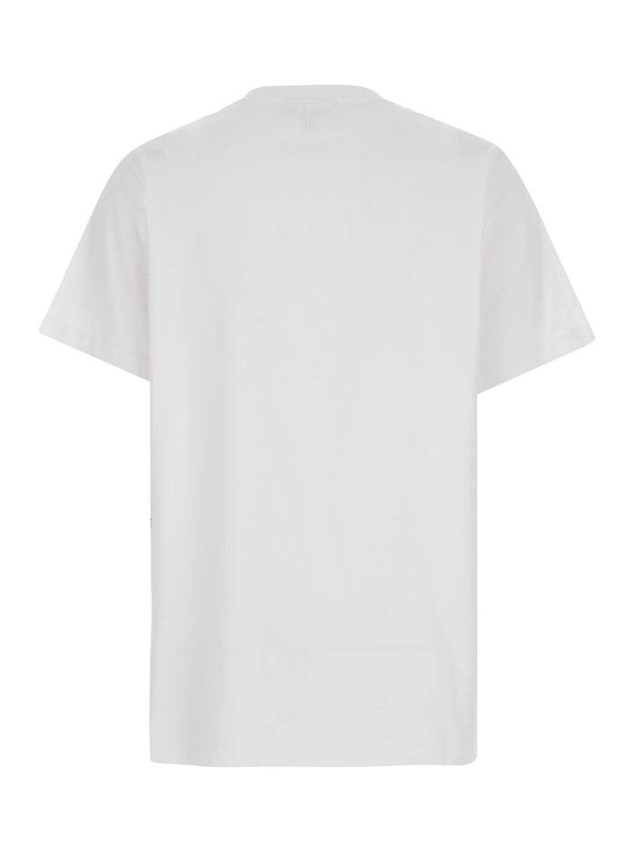 Black Crewneck T-Shirt With Cherry And Logo Print Cotton Woman White Organic Tshirts Polo Shirts
