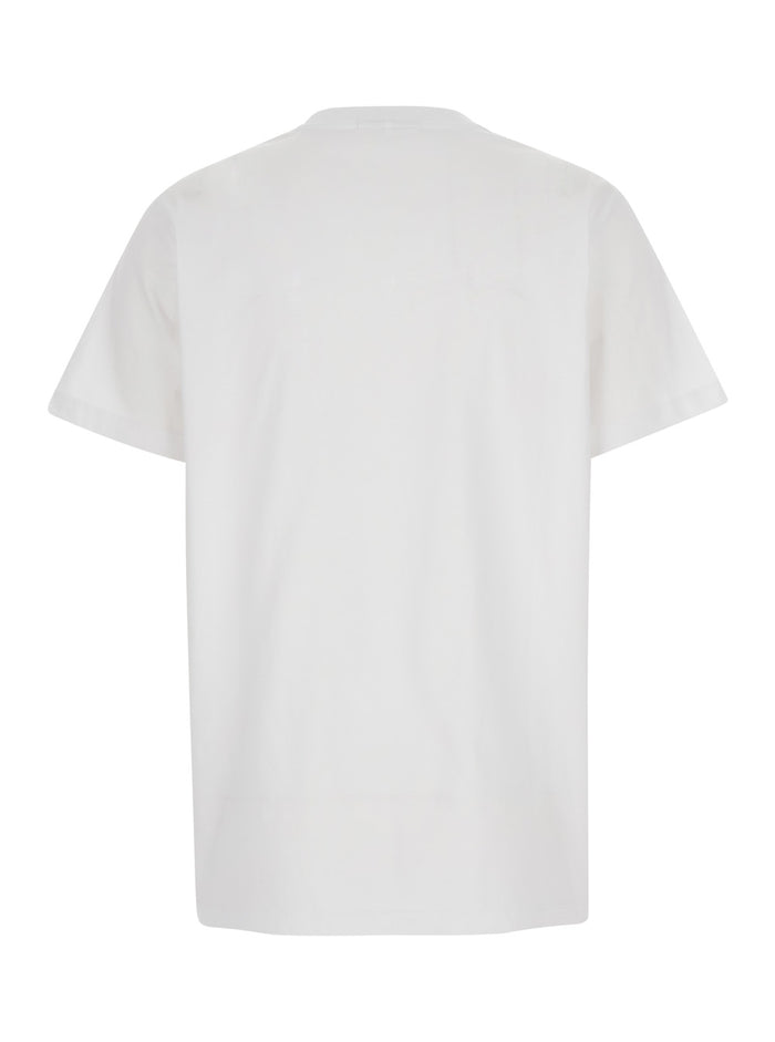 Black Crewneck T-Shirt With Cat And Logo Print Cotton Woman White Organic Tshirts Polo Shirts