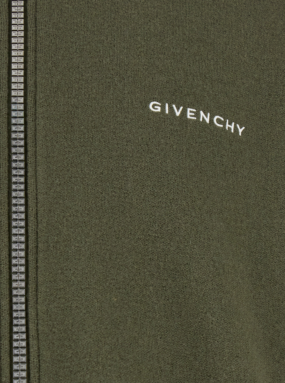 Green Sweatshirt with Bomber Collar and 4G Logo in Wool Man Outerwear