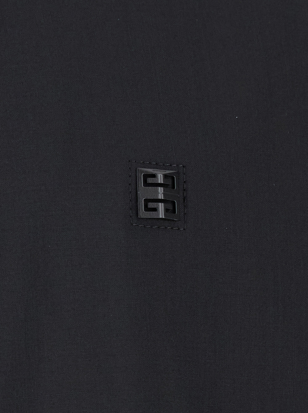 Black Zip-Up Hoodie with Logo Detail in Wool Man Virgin Outerwear