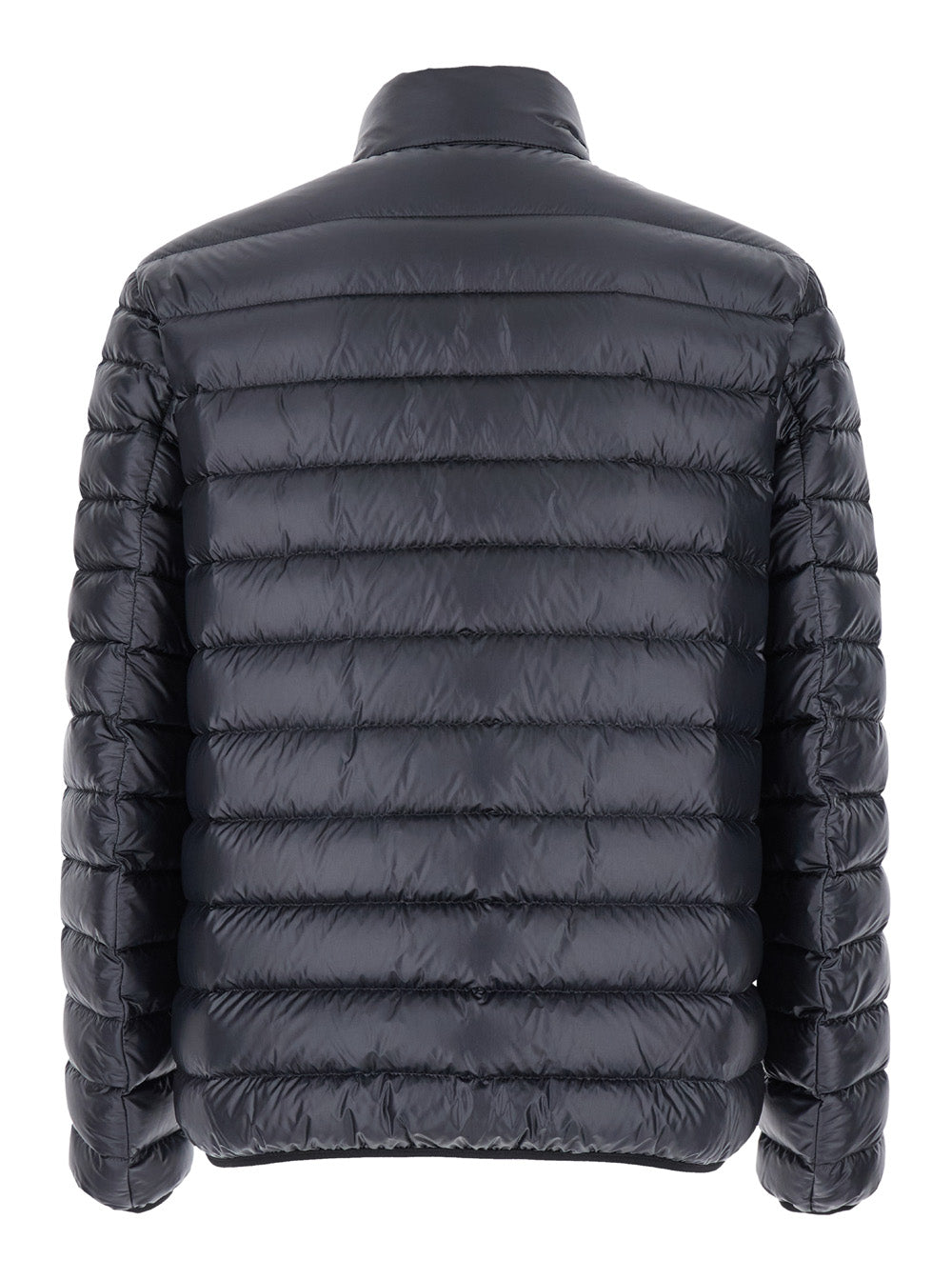 Black High Neck Down Jacket with Logo Detail in Tech Fabric Man Polyamide