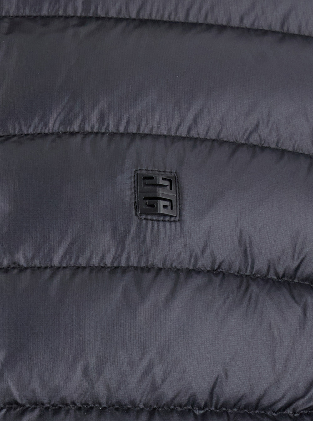Black High Neck Down Jacket with Logo Detail in Tech Fabric Man Polyamide