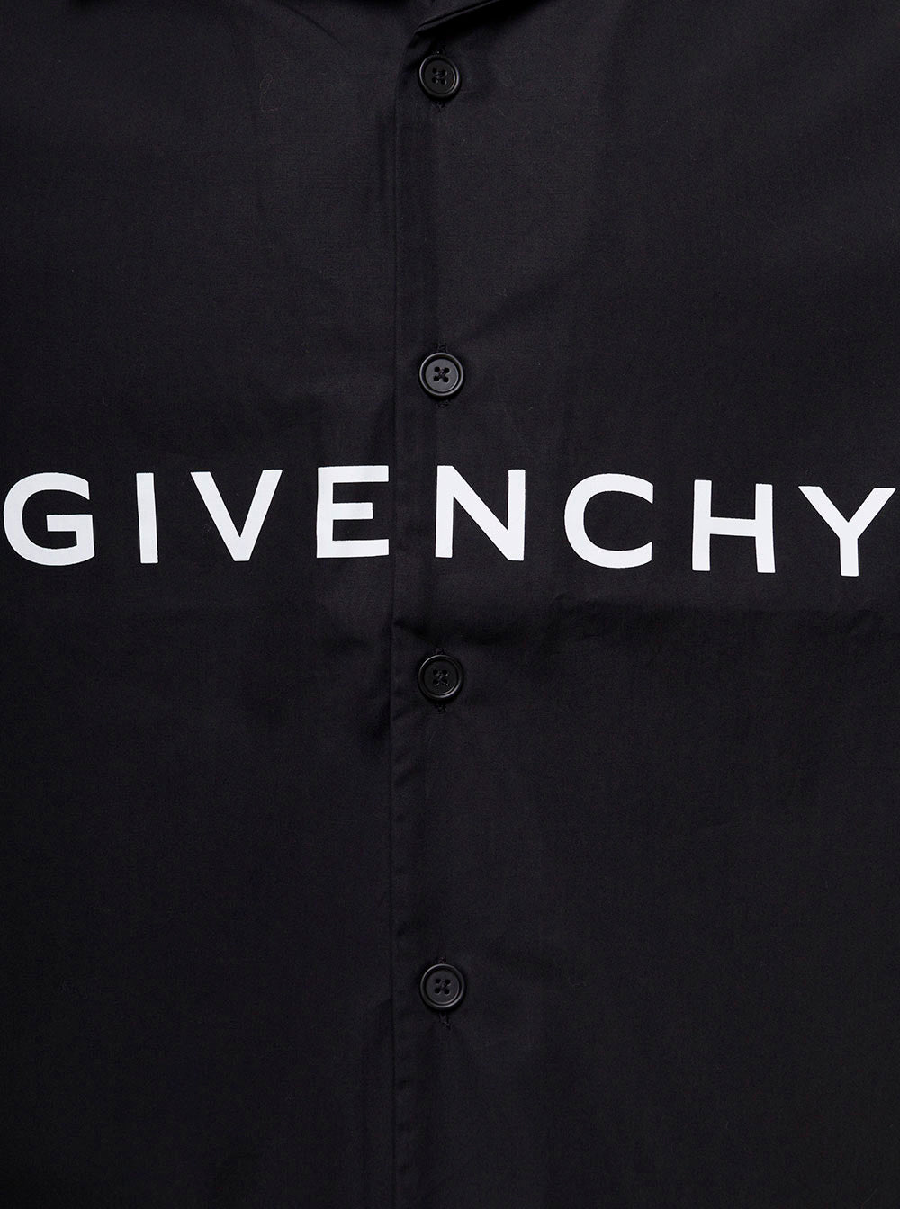 Black Hawaii Shirt With Contrasting Lettering Cotton Man Givenchy And Blouses