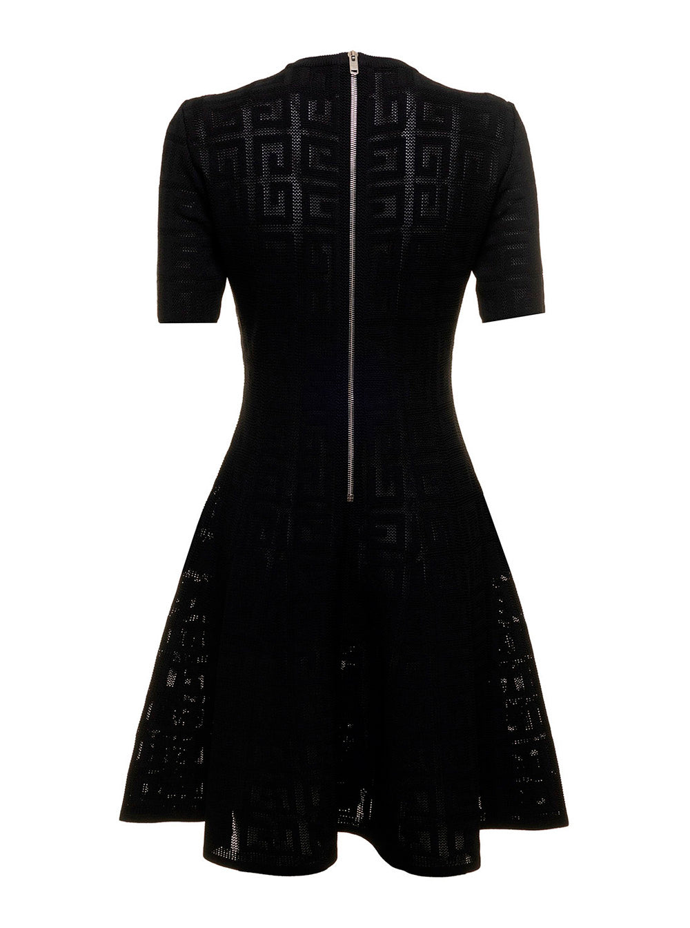 Givenchy Womans 4g Viscose Short Sleeved Black Dress Polyamide Polyester