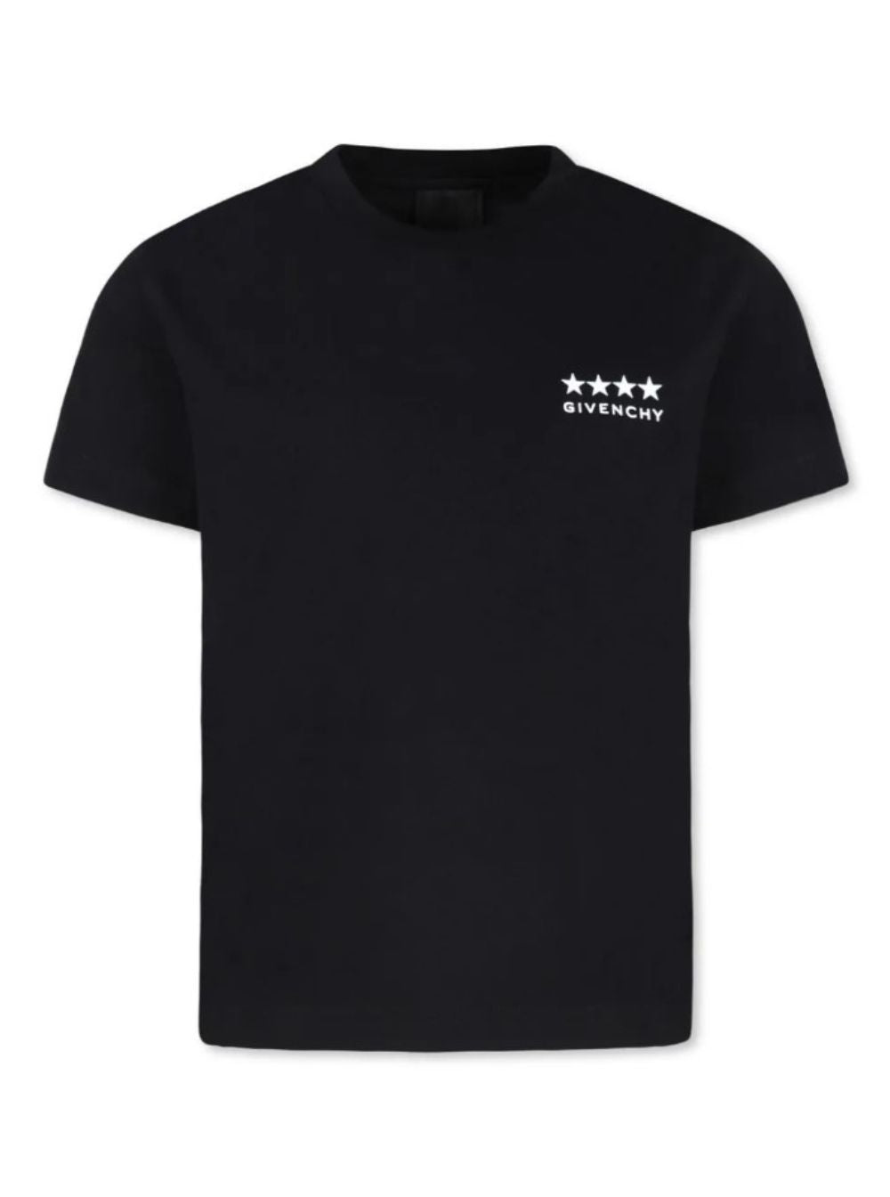 Black Crewneck T-Shirt With 4g Logo Print Cotton Boy Tshirts And Polo Shirts