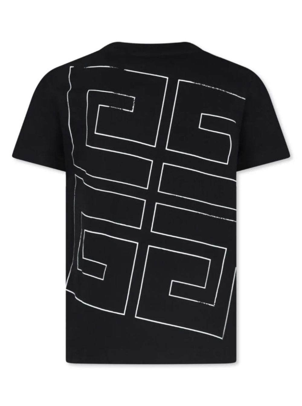 Black Crewneck T-Shirt With 4g Logo Print Cotton Boy Tshirts And Polo Shirts