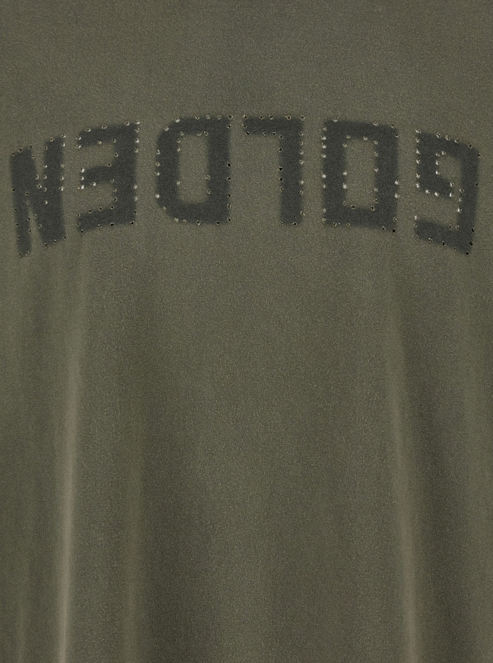 Green Crewneck T-Shirt With Logo On The Front And Patch Cotton Man Tshirts Polo Shirts