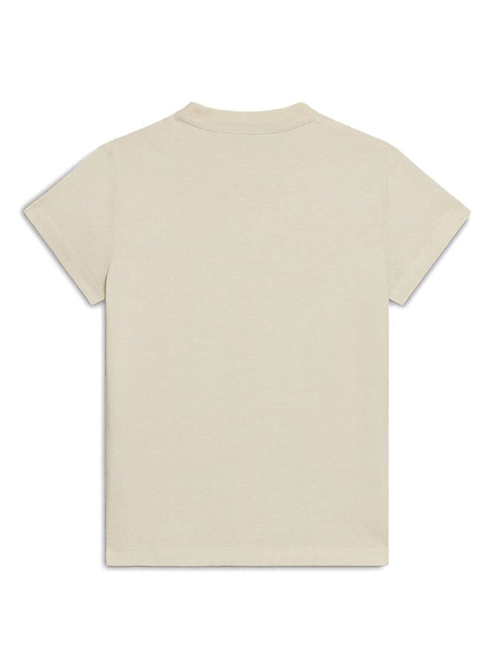 Golden Eyes White T-Shirt With Round Neck And Logo On The Front Cotton Girl Tshirts Polo Shirts