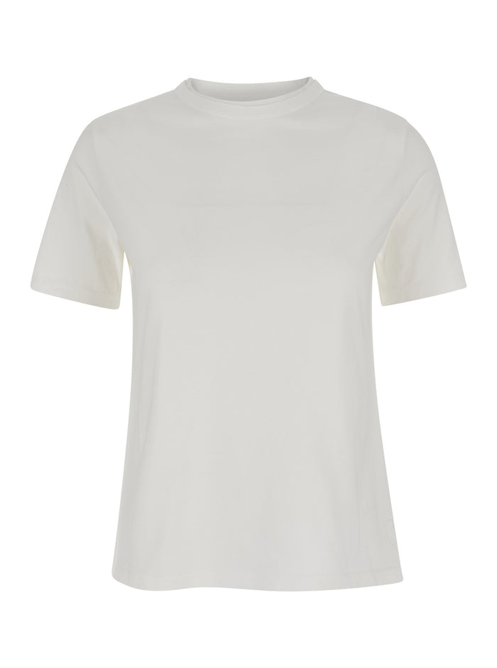 White Crewneck T-Shirt Cotton Woman Tshirts And Polo Shirts