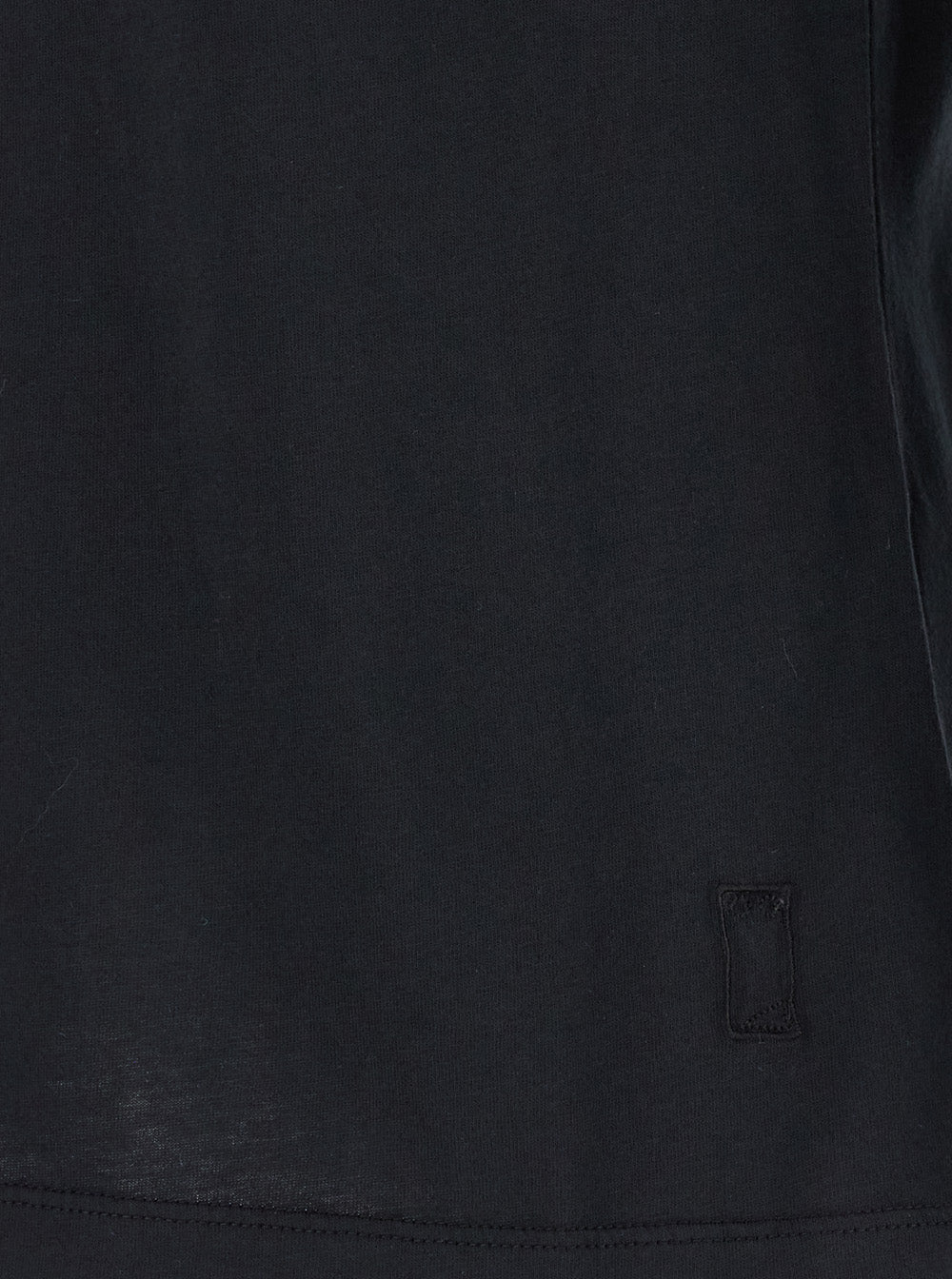 Black Crewneck T-Shirt With Logo Patch On The Front Cotton Woman Tshirts And Polo Shirts