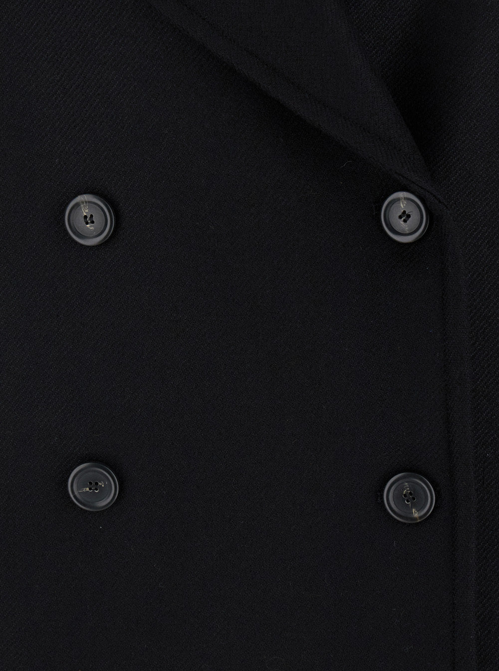 Black Oversize Double-Breasted Jacket Wool Woman Virgin Blazers