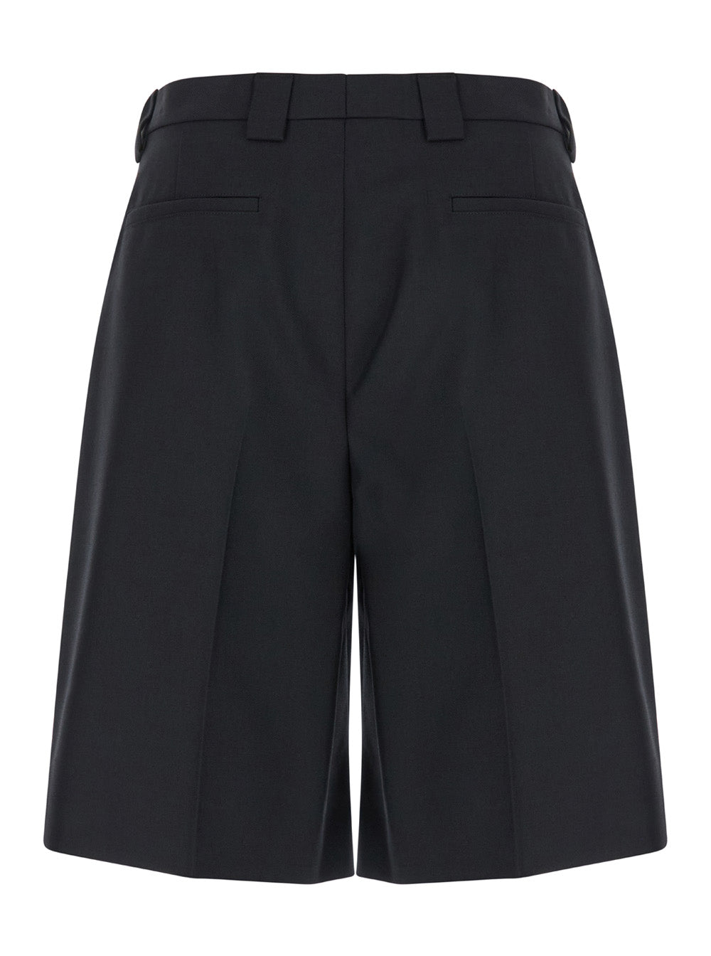 Black Bermuda Shorts With Web Detail Wool Man And
