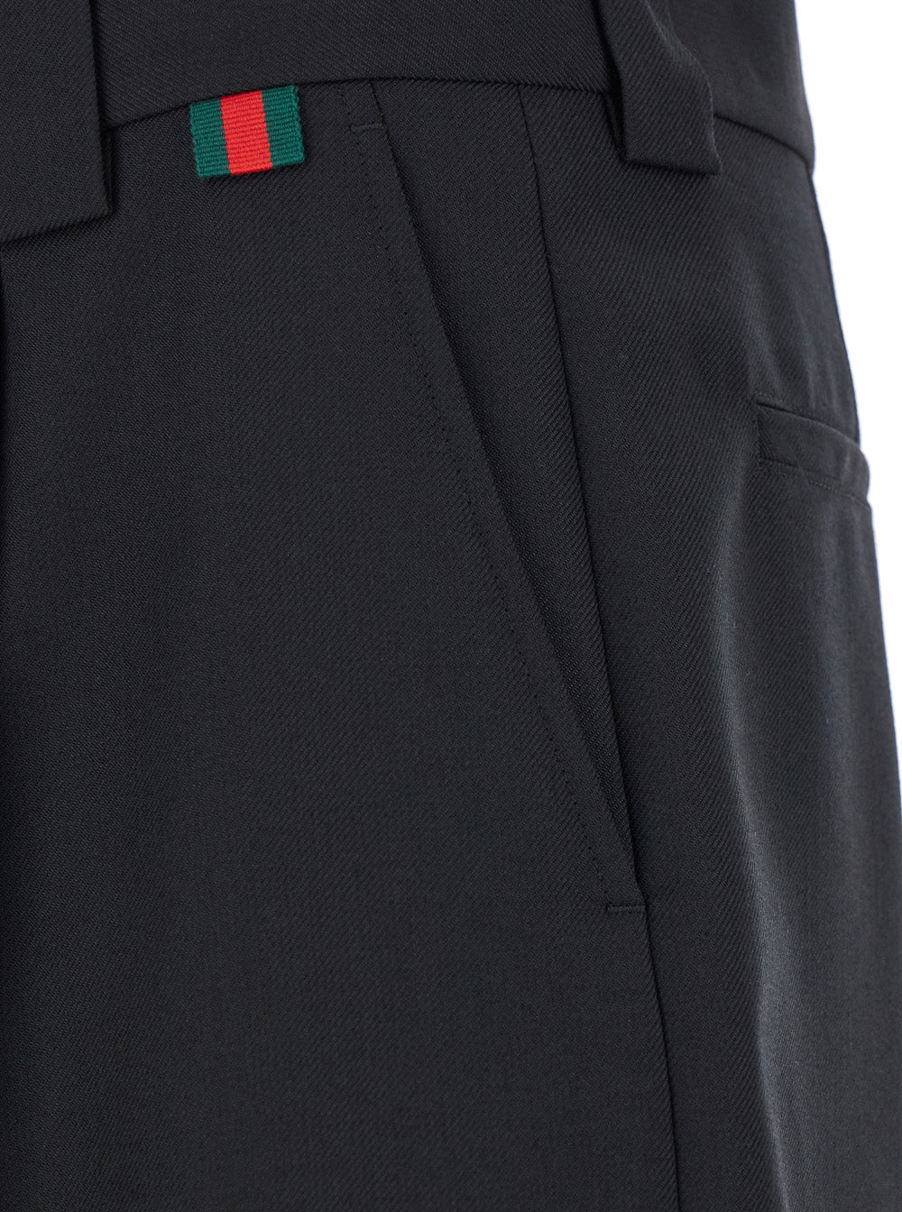 Black Bermuda Shorts With Web Detail Wool Man And