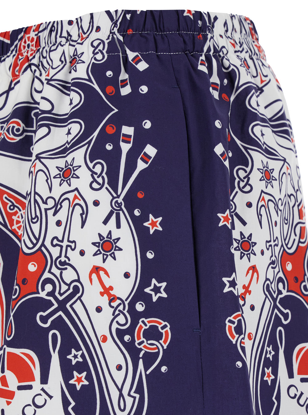 Blue Shorts with Gucci Bandana Print in Cotton Man Multicolor And Bermuda