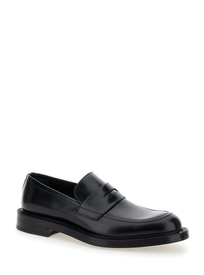 Henry Black Loafers Smooth Leather Man Calf Skin/lamb Skin