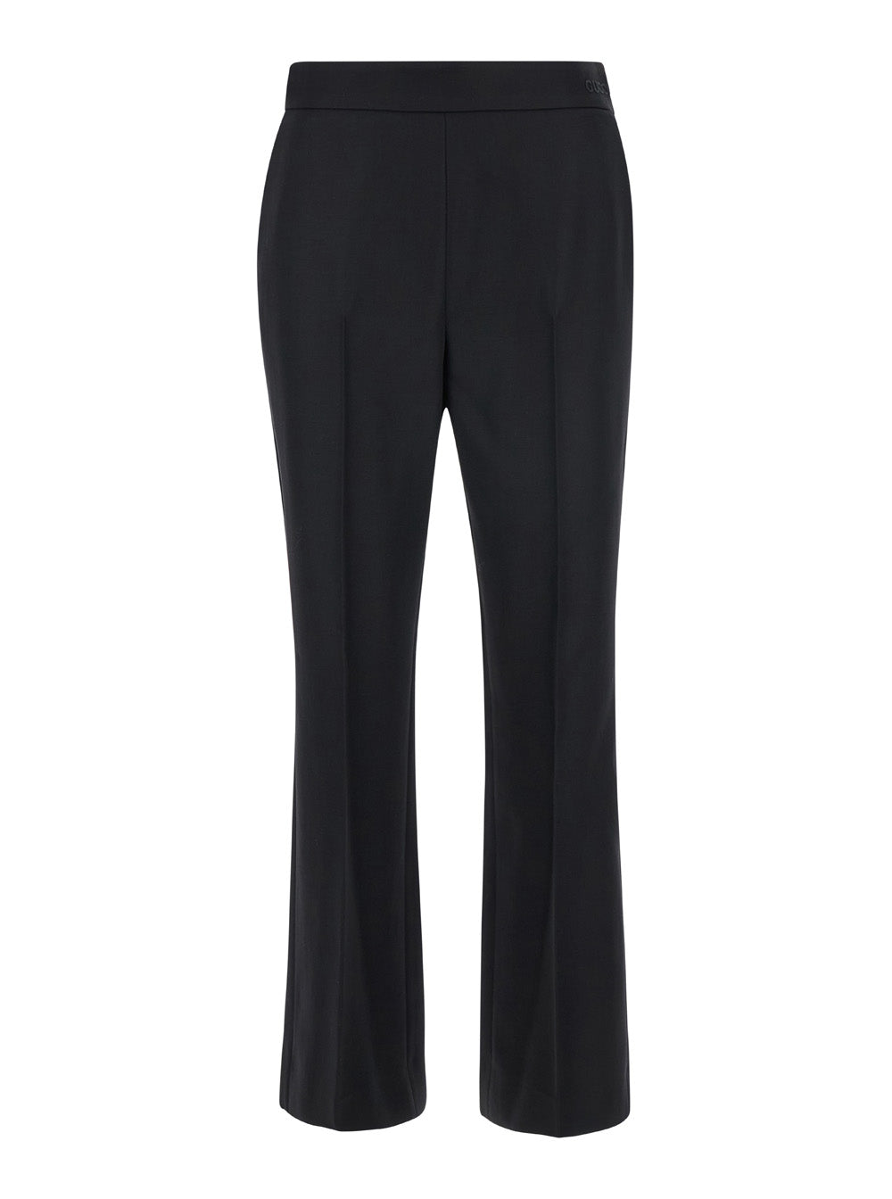 Black Flared Pants with Pences in Wool Woman Trousers