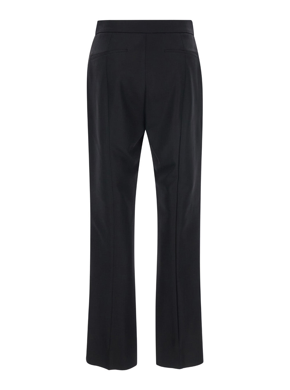 Black Flared Pants with Pences in Wool Woman Trousers