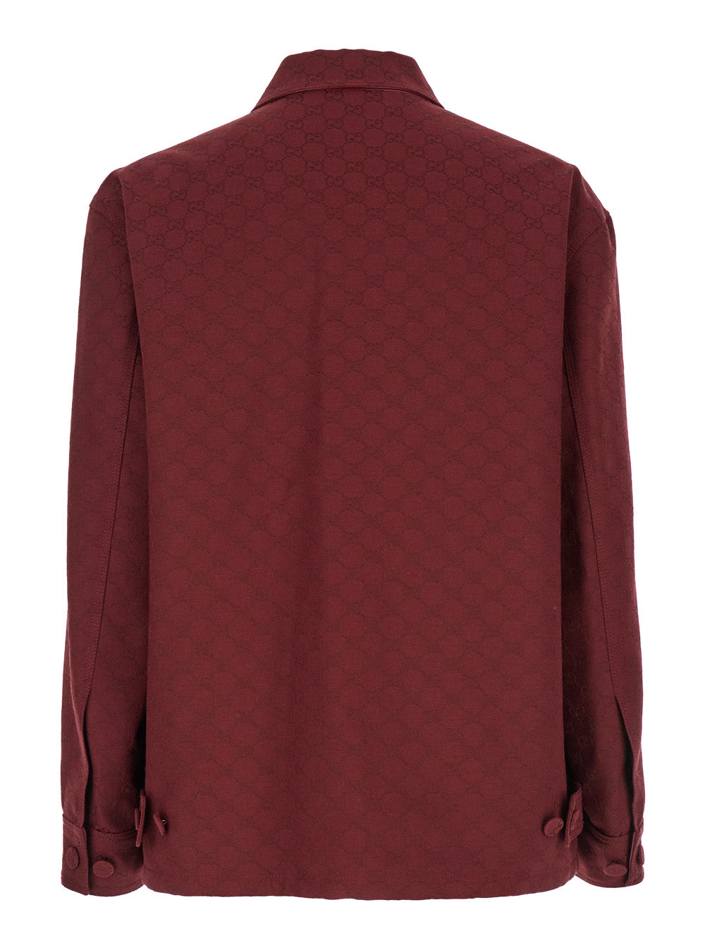 Bordeaux Jacket with All-Over GG Motif in Cotton Blend Man Outerwear
