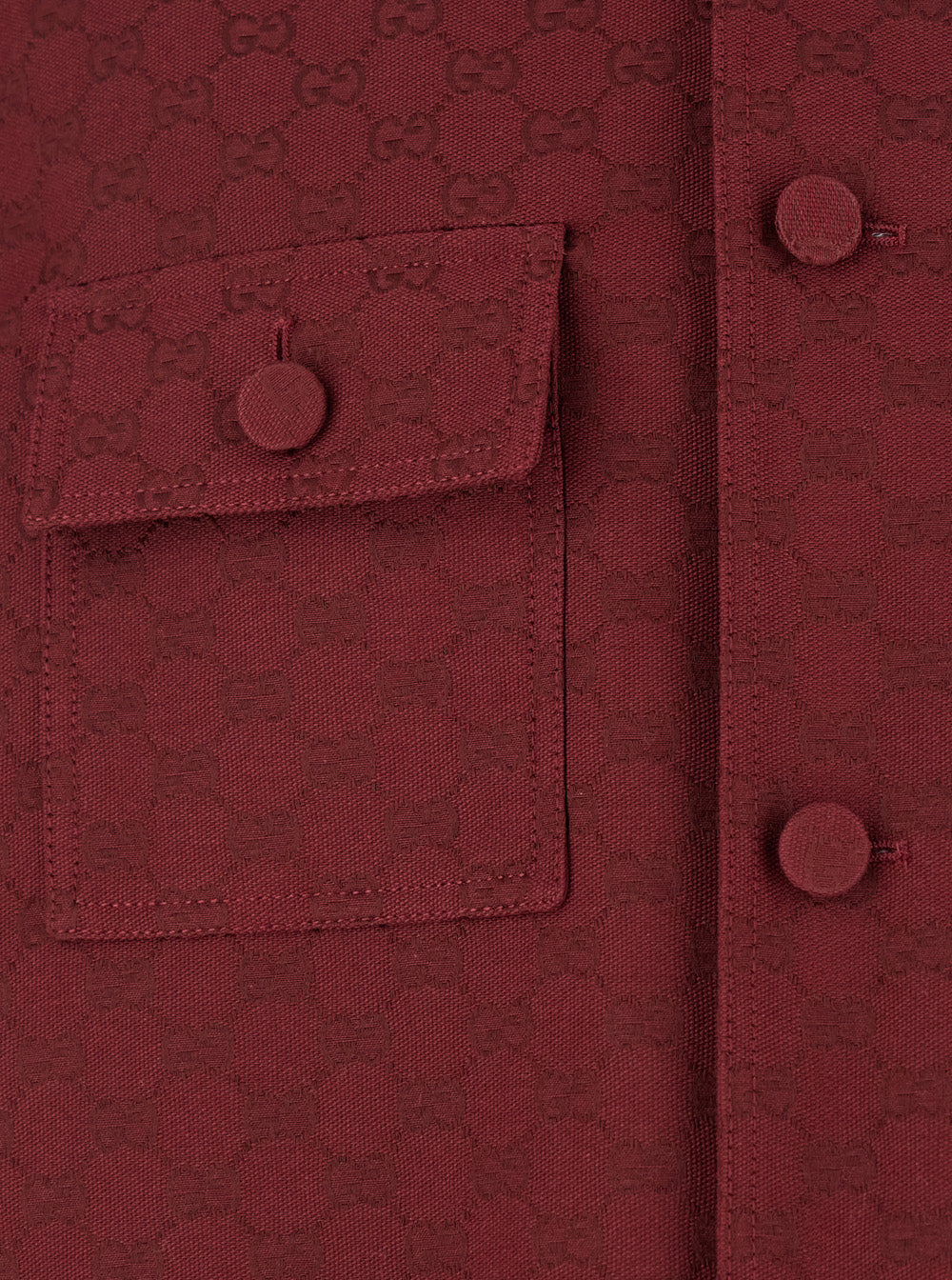 Bordeaux Jacket with All-Over GG Motif in Cotton Blend Man Outerwear