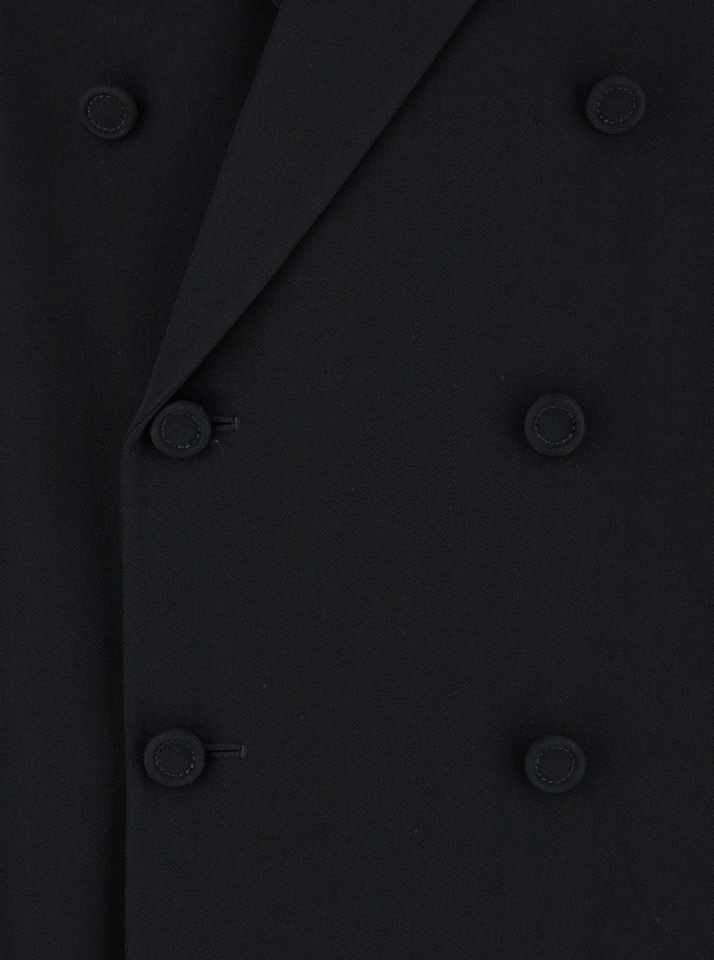 Black Double-Breasted Suit with G Detail in Wool Man Suits
