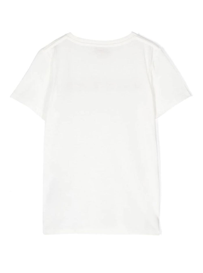 White T-Shirt With Logo Print And Web Jersey Boy Fabric Tshirts Polo Shirts