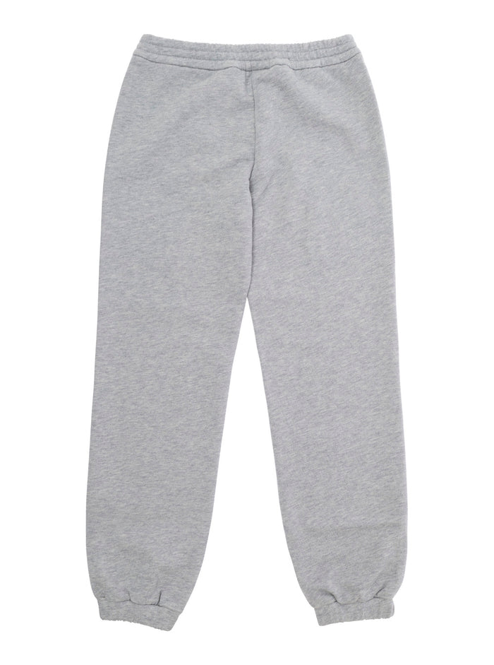 Grey Sweatpants With Web Detail Cotton Girl Trousers