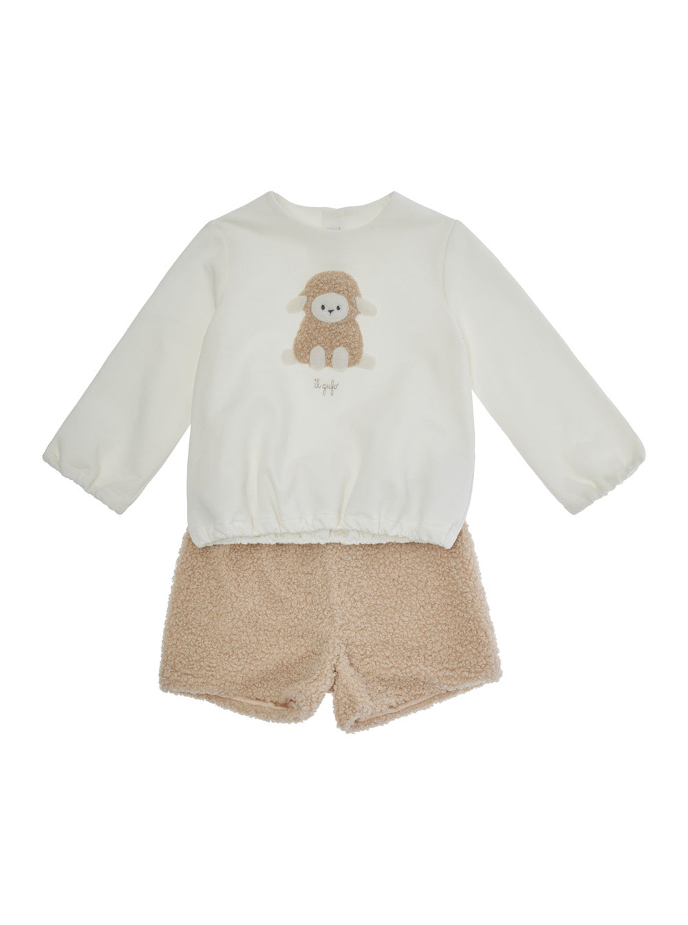 Multicolor Sweatshirt And Shorts Set With Front Application Fabric Baby Suits