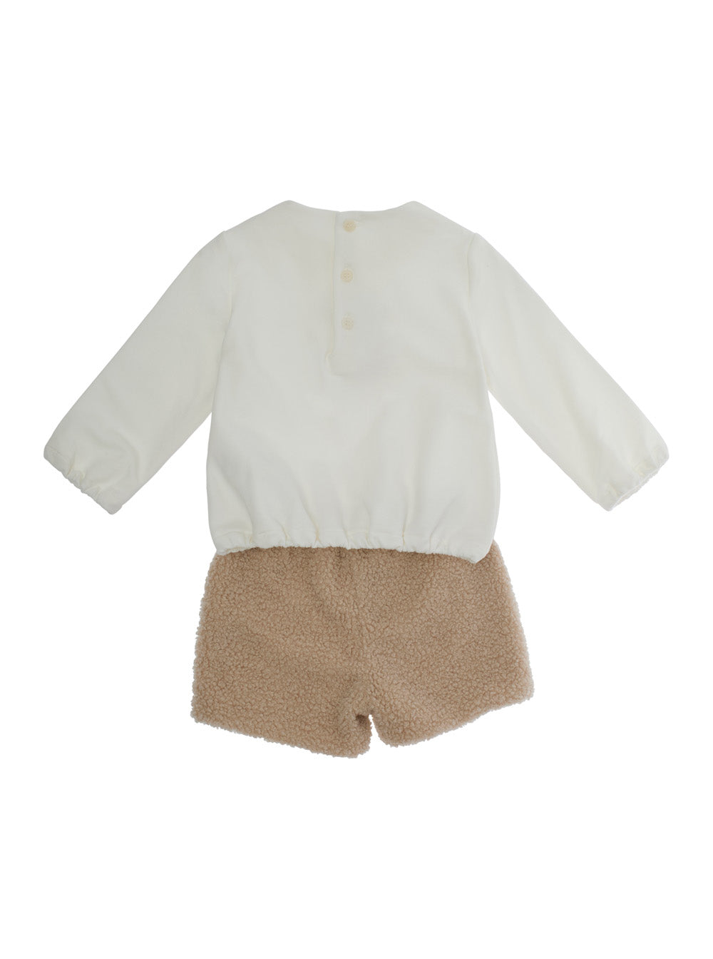 Multicolor Sweatshirt And Shorts Set With Front Application Fabric Baby Suits