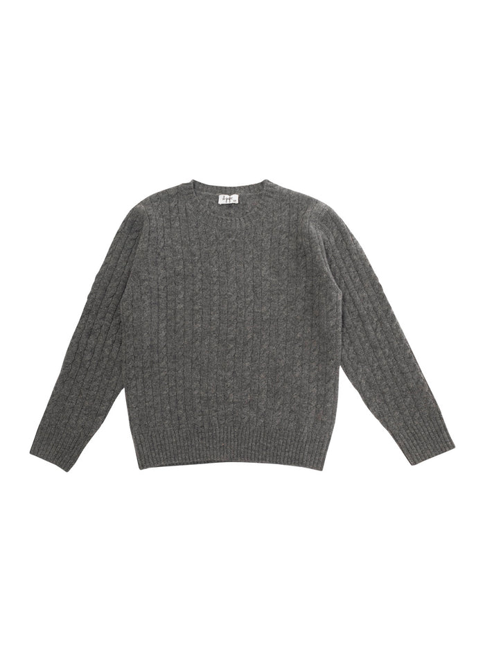 Grey Crewneck Sweater Wool Boy Virgin Jersey