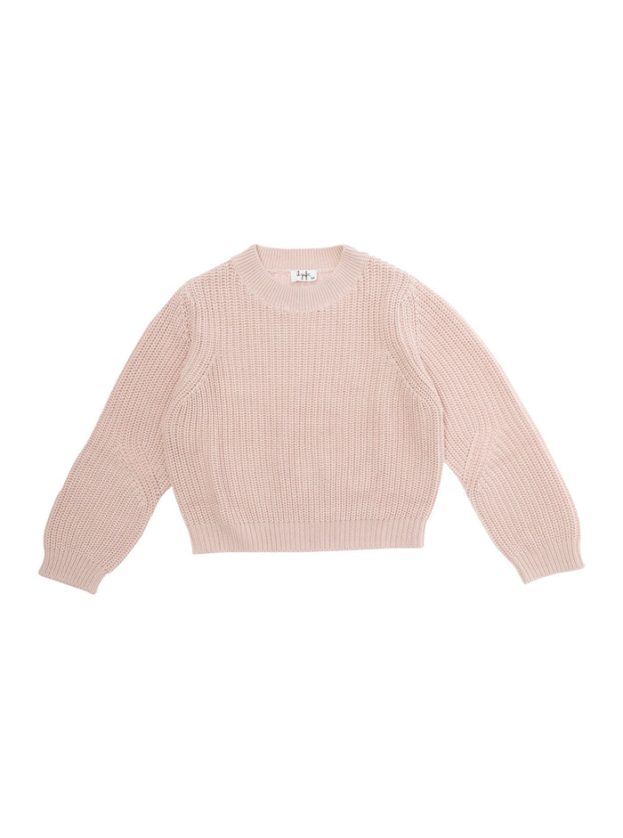 Pink Crewneck Sweater Cotton Girl Jersey