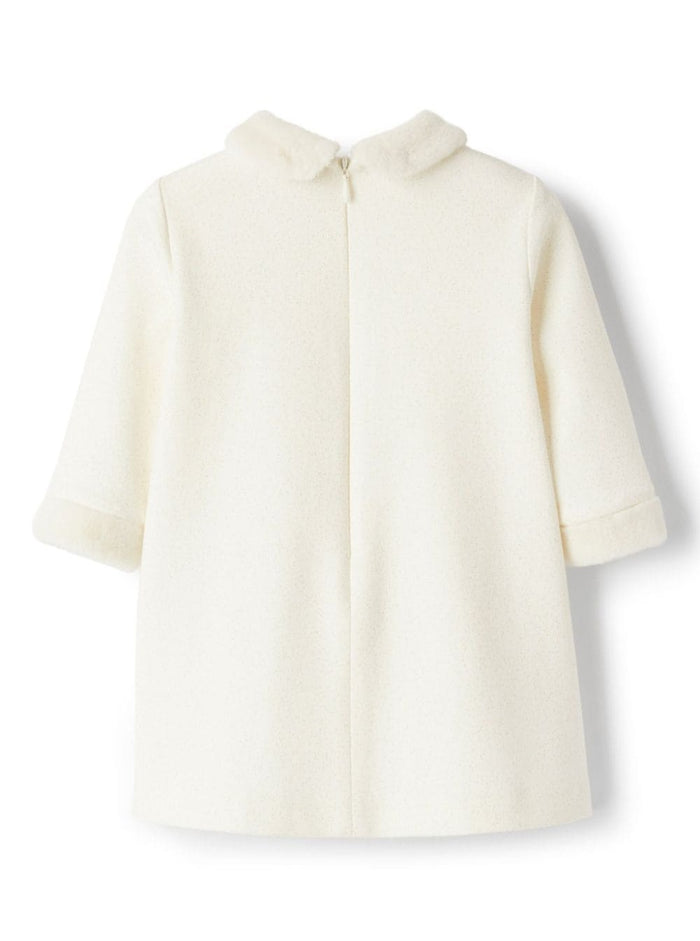 White Dress With Logo Embroidered On The Front Viscose Blend Baby Polyamide Elastane