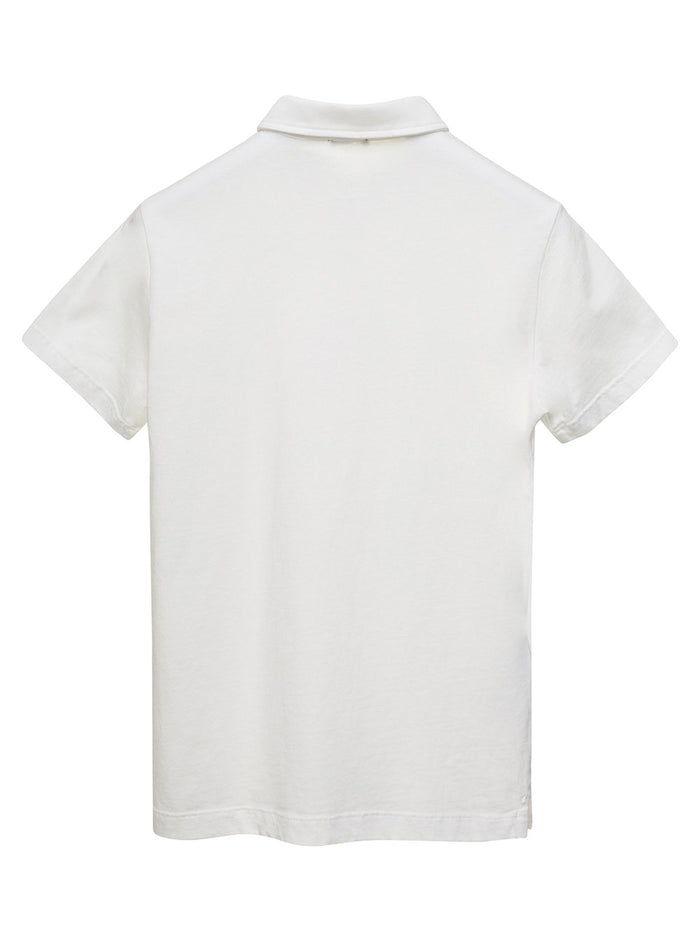 White Polo With Classic Collar Cotton Baby Tshirts And Shirts