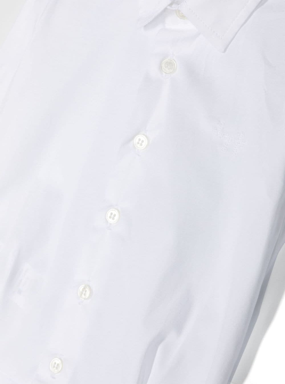 White Romper With Buttons Stretch Cotton Baby Elastane Shirts And Blouses