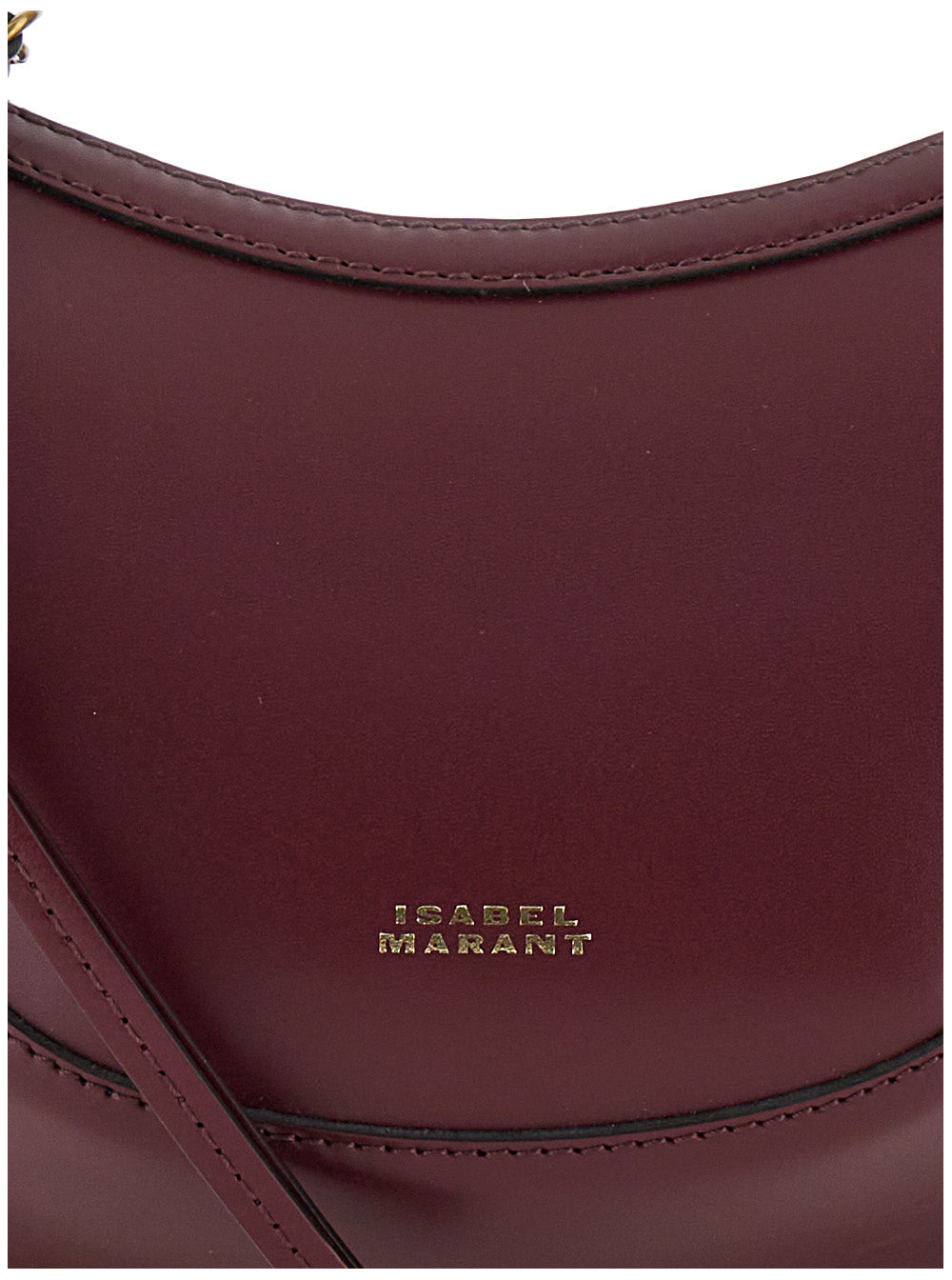 Moon Bordeaux Mini Crossbody Bag With Studs Smooth Leather Woman Calfskin
