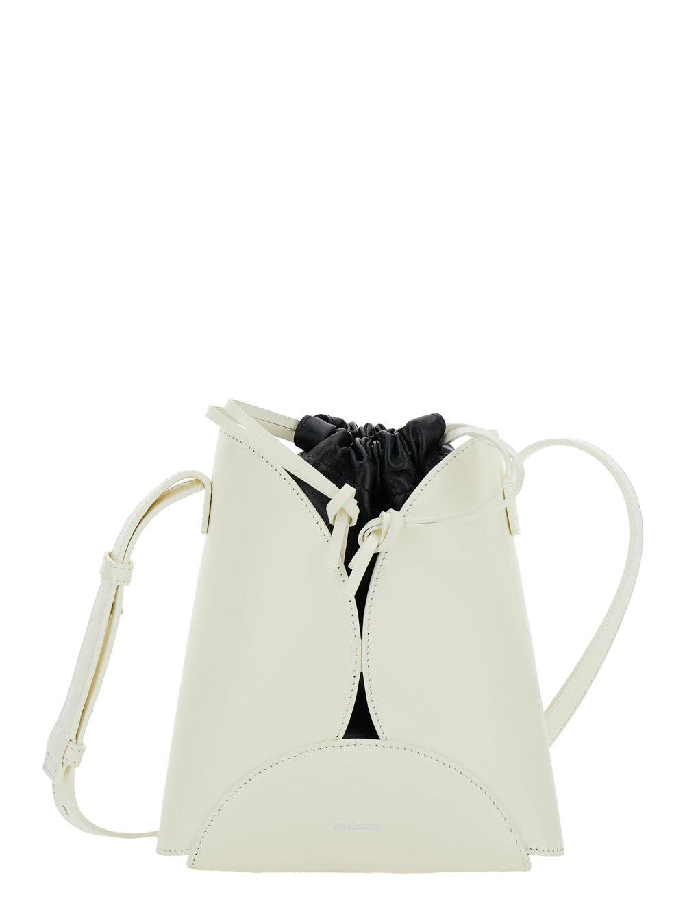 Curve White Crossbody Bag With Embossed Leather Woman Vitello