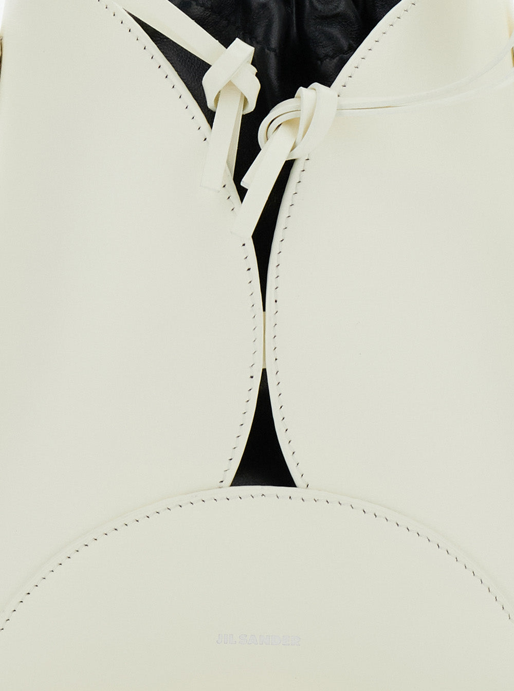 Curve White Crossbody Bag With Embossed Leather Woman Vitello