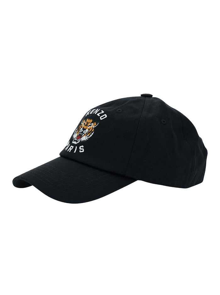 Black Baseball Cap With Tiger And Logo Embroidery Cotton Man Hats Gloves