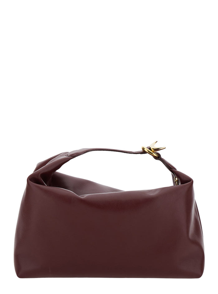 Pillow Pouch Bordeaux Handbag Leather Woman Calf Hand Bags