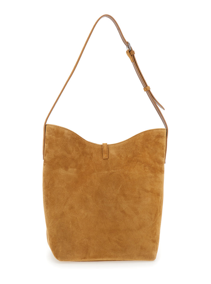Penne Beige Shoulder Bag Suede Woman Cow