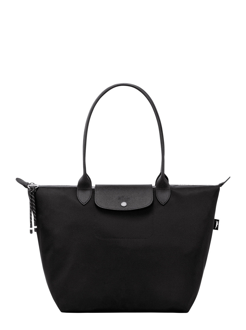 Le Pliage Energy L Black Tote Bag With Engraved Logo Econyl® Woman Polyamide