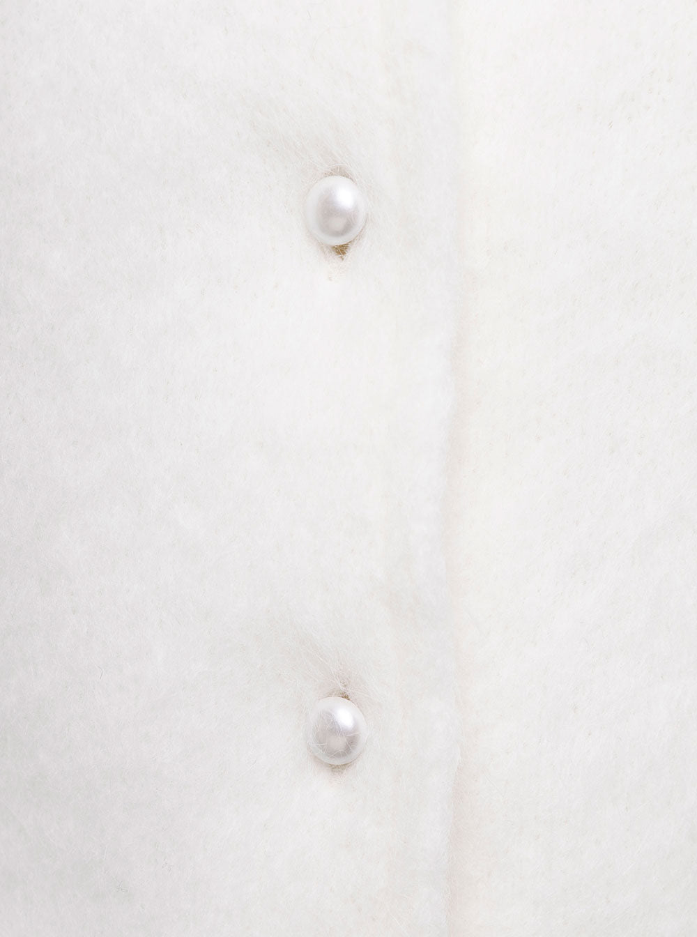 White Cropped Cardigan in Angora Woman Polyammide Jersey