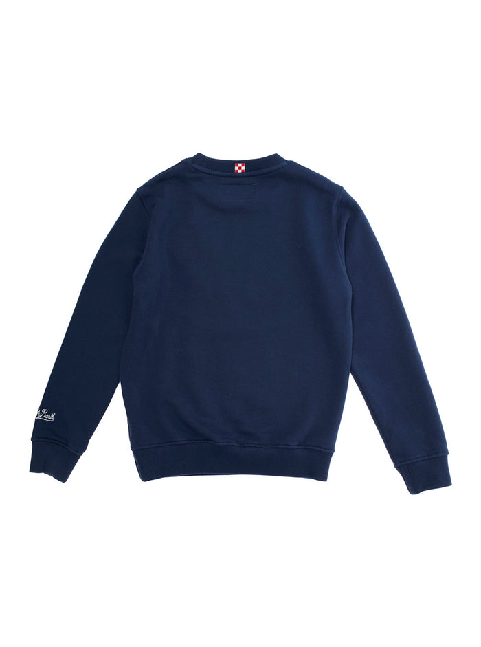 Blue Sweatshirt With Snoopy Winter Mood Print Wool And Cashmere Blend Boy Blu Sweatshirts